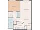 Floor plan featuring bedroom, living room, kitchen, dining area, and bathroom at 501 Knights Run Ave # 1335, Tampa, FL 33602