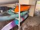 Organized kayak storage underneath home; space for four kayaks at 5736 La Puerta Del Sol S Blvd # 254, St Petersburg, FL 33715