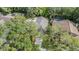 An aerial view showcasing the property's backyard with a pool, surrounded by lush greenery and mature trees at 614 Fayette S Dr, Safety Harbor, FL 34695