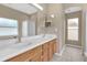 Bright bathroom with dual sinks, large mirrors, and a separate shower at 9644 Jasmine Brook Cir, Land O Lakes, FL 34638