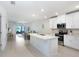 Modern kitchen with white cabinets, stainless steel appliances, and a center island at 10998 Gable Dig Loop, San Antonio, FL 33576