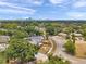 Aerial view of a home in a neighborhood with mature trees and a view of downtown at 1111 32Nd N St, St Petersburg, FL 33713