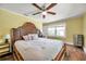 Relaxing bedroom showcases a spacious layout, hardwood floors, a ceiling fan, and plenty of natural light at 1111 32Nd N St, St Petersburg, FL 33713