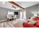 Living room features a view of the patio, gray walls and stylish ceiling fan at 1111 32Nd N St, St Petersburg, FL 33713