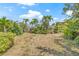 Empty backyard with tropical landscaping at 1141 80Th Street S Ct, St Petersburg, FL 33707