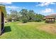 A large green backyard with a gazebo, perfect for outdoor enjoyment and relaxation at 11611 Mango Ridge Blvd, Seffner, FL 33584