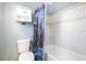 This bathroom features a new toilet, an alcove tub, shower and tile and offers a clean functional design at 1350 Mustang St, Nokomis, FL 34275