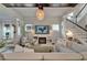 Comfortable living room with fireplace, TV, and plenty of seating for entertaining at 14204 Barrington Stowers Dr, Lithia, FL 33547