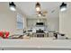 Updated kitchen with stainless appliances and stylish lighting at 15591 Darien Way, Clearwater, FL 33764