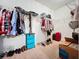 Walk-in closet with wire shelving and ample storage space for clothing and accessories at 16224 Iola Woods Trl, Dade City, FL 33523