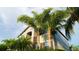 The side exterior view shows a two-story home with well-placed windows and decorative shutters, surrounded by lush palm trees at 19314 Long Lake Ranch Blvd, Lutz, FL 33558