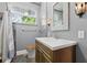 Comfortable bathroom featuring a modern sink, vanity, and decor at 2710 8Th N Ave, St Petersburg, FL 33713