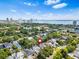 Neighborhood aerial view featuring the home's location near the bay and cityscape at 3117 W Knights Ave, Tampa, FL 33611
