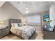 Charming bedroom with a shiplap ceiling, ceiling fan, and neutral decor at 350 Pinellas Bayway S # 7, Tierra Verde, FL 33715