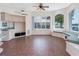 Open concept kitchen with tile flooring and bay windows and waterfront views at 5818 Cruiser Way, Tampa, FL 33615