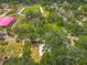 High aerial view showcasing a neighborhood close to a stadium and community buildings at 6901 N 19Th St, Tampa, FL 33610