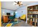 Bright and spacious office with wooden desk and book shelves at 7095 South St, Webster, FL 33597