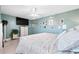 Well-decorated main bedroom with large television, dresser, and serene blue color scheme at 7200 Sunshine Skyway S Ln # 4B, St Petersburg, FL 33711