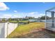 Spacious backyard view featuring a pond, and a well-maintained lawn at 7325 Calder Dr, New Port Richey, FL 34653