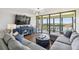 Relaxing living room with sectional sofa and large television at 9425 Blind Pass Rd # 802, St Pete Beach, FL 33706