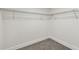 Unfurnished walk-in closet featuring a metal shelf and neutral gray carpet flooring at 10011 N Annette Ave, Tampa, FL 33612