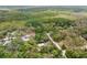 Wide aerial shows the extensive wooded area surrounding single Gathering homes and properties at 10502 Atlee St, New Port Richey, FL 34654