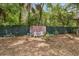 Secluded backyard features decorative furniture and a privacy wall at 10502 Atlee St, New Port Richey, FL 34654