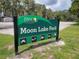 Pasco County Florida Moon Lake Park sign, showcasing available recreational activities at 10502 Atlee St, New Port Richey, FL 34654