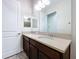 Primary bathroom features a vanity with double sinks and large mirror at 1723 Whitewillow Dr, Wesley Chapel, FL 33543