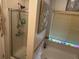 Bright bathroom featuring a shower and separate tub area with a small window at 3132 Royal Tuscan Ln, Valrico, FL 33594