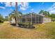 Exterior view of screened-in pool and patio in a well-maintained backyard at 3982 Wellington Pkwy, Palm Harbor, FL 34685