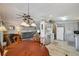 Open floor plan with a view of the dining room and kitchen, perfect for entertaining at 4801 Blanco Dr, Zephyrhills, FL 33541