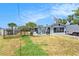 Spacious backyard with a screened-in lanai, providing an inviting outdoor living space at 10737 Scenic Dr, Port Richey, FL 34668
