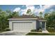 Charming single story home featuring a gray exterior, gray roof, and well-manicured landscaping at 13253 Tropical Breeze Way, Hudson, FL 34669