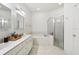 Bathroom features a double sink vanity, soaking tub, and glass shower at 19129 Lake Audubon Dr, Tampa, FL 33647