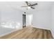 Bright bedroom offering wood-look floors, and closet space at 2286 Norwegian Dr # 8, Clearwater, FL 33763