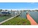 View of community boat dock, offering easy access to the water for boating and recreation at 2511 Bay Blvd # B, Indian Rocks Beach, FL 33785