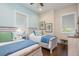Charming bedroom with twin beds, coastal decor, and lots of natural light at 20 Outlook Way Blvd # 7, Dunedin, FL 34698