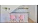 Close-up of the bar area with pink stools and white subway tile at 3012 W Barcelona St # 7, Tampa, FL 33629