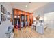 Walk-in closet with custom wooden built-ins, providing ample storage space and organization at 3012 W Barcelona St # 7, Tampa, FL 33629