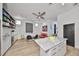 Contemporary kitchen and dining area with modern appliances, sleek cabinetry, and an open design for seamless entertaining at 3012 W Barcelona St # 7, Tampa, FL 33629