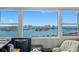 Picturesque views of the ocean and city skyline from the bedroom windows create a serene and inviting living space at 31 Island Way # 1507, Clearwater Beach, FL 33767