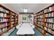 Library with floor-to-ceiling bookshelves, a community table, and natural light at 3128 59Th S St # 206, Gulfport, FL 33707