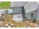 Backyard aerial view with tile patio off of house at 3353 Montano Ave, Spring Hill, FL 34609