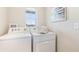 Well-lit laundry area with new washer and dryer, plus plenty of room for sorting and folding at 36131 Sunflower Hill Dr, Zephyrhills, FL 33541