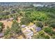 Aerial view displaying the community with lush greenery, mature trees and a pond visible in the distance at 403 Westbrook Ave, Brandon, FL 33511