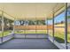 Screened patio featuring view of backyard with wood fence at 4940 Rosedale Ln, Holiday, FL 34690