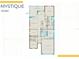 Detailed floorplan showcasing the layout of the home, including the kitchen, bedrooms, and lanai at 5727 Silverside Pine Ct, Lakewood Ranch, FL 34211