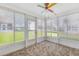 Relaxing sunroom with tiled floor, windows with blinds and views of the outdoors at 6514 Thicket Trl, New Port Richey, FL 34653