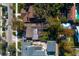 Overhead shot showing neighborhood houses and yards, showcasing a desirable residential area at 827 S Delaware Ave, Tampa, FL 33606